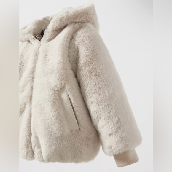 NWT Zara Faux Fur Jacket 12/18 Months - Picture 4 of 6